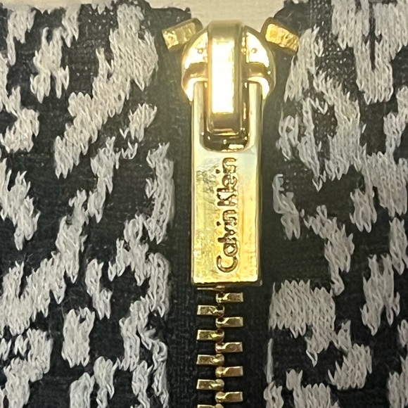 Calvin Klein Women’s size 8 Chic Black and White Patterned Dress gold zipper - Picture 10 of 10